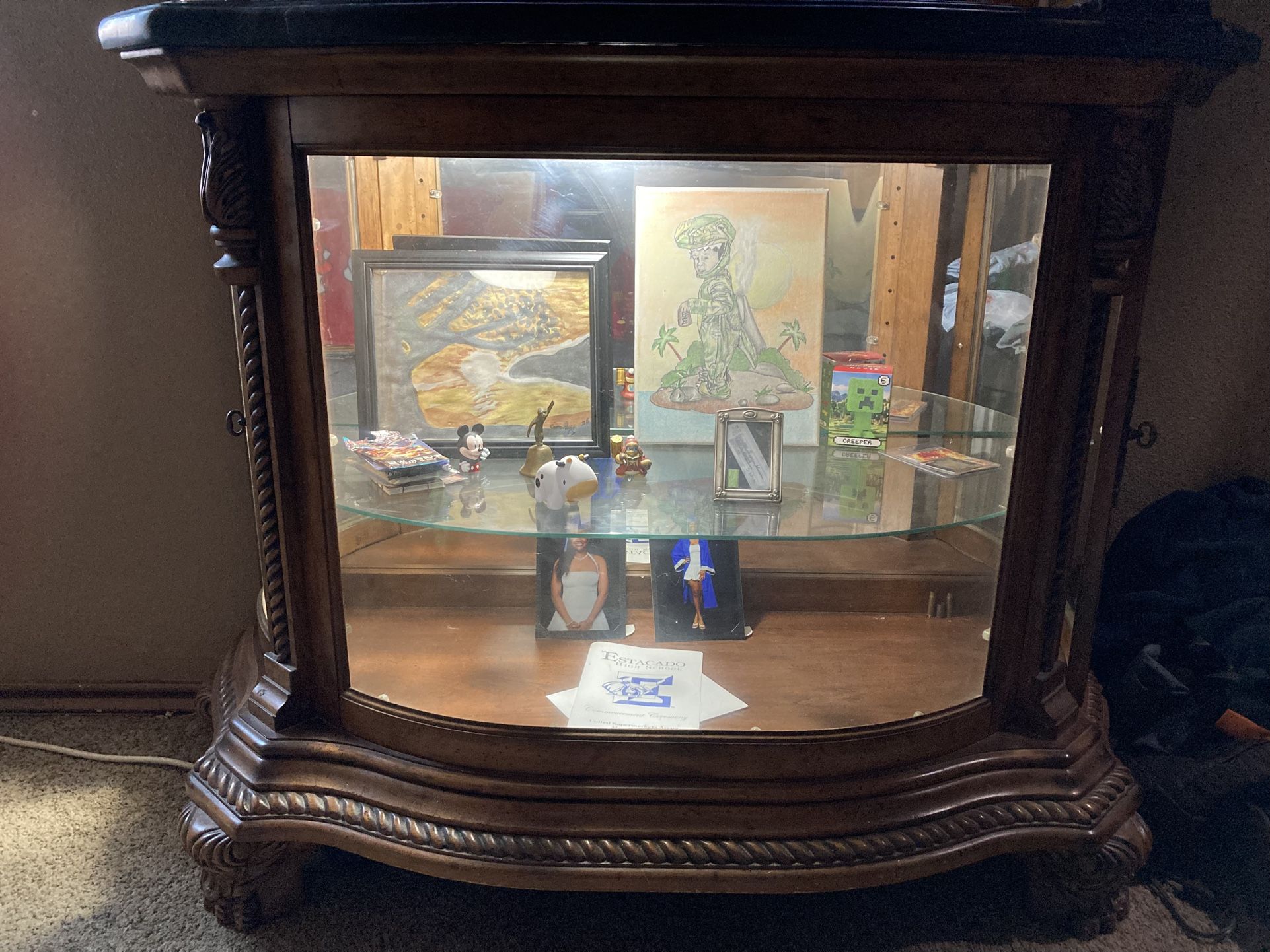 Marble Top Wood Mantle With Light