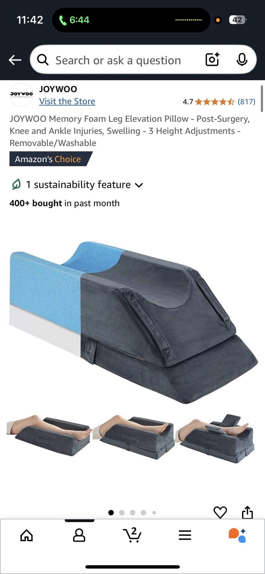 Three Piece Leg Pillow