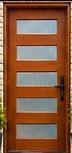 Wood Door with Frosted Glass Panels