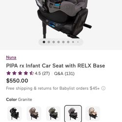 NUNA PIPA rx Infant Car Seat with RELX base