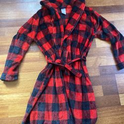Children’s / Youth Cozy Robe Red/ Black Plaid Christmas 