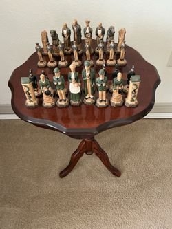 Chess set & table