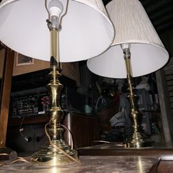 Gold Lamp Set 2x 