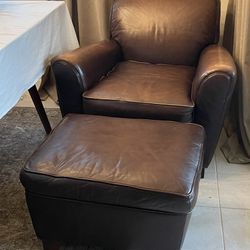 Barclay Leather Club Chair & Ottoman