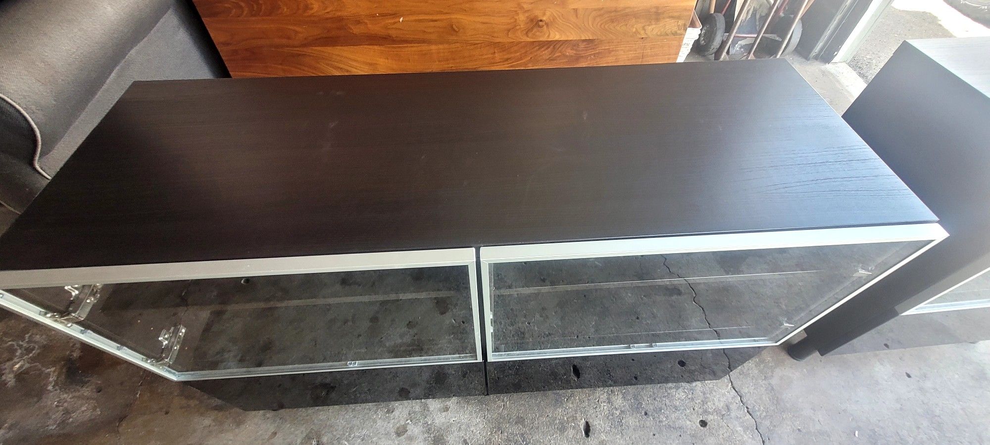 Moderno soporte de TV para TV de soporte de TV de almacenamiento, cajón y espacio abierto