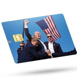 Trump Rally Attack Credit Card Skin - Decorative Cover with Political Images