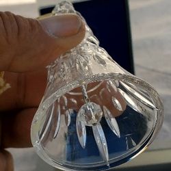 Mikasa Heavenly Music Crystal Bell Ornament in Original Box 3 3/4" Vintage
