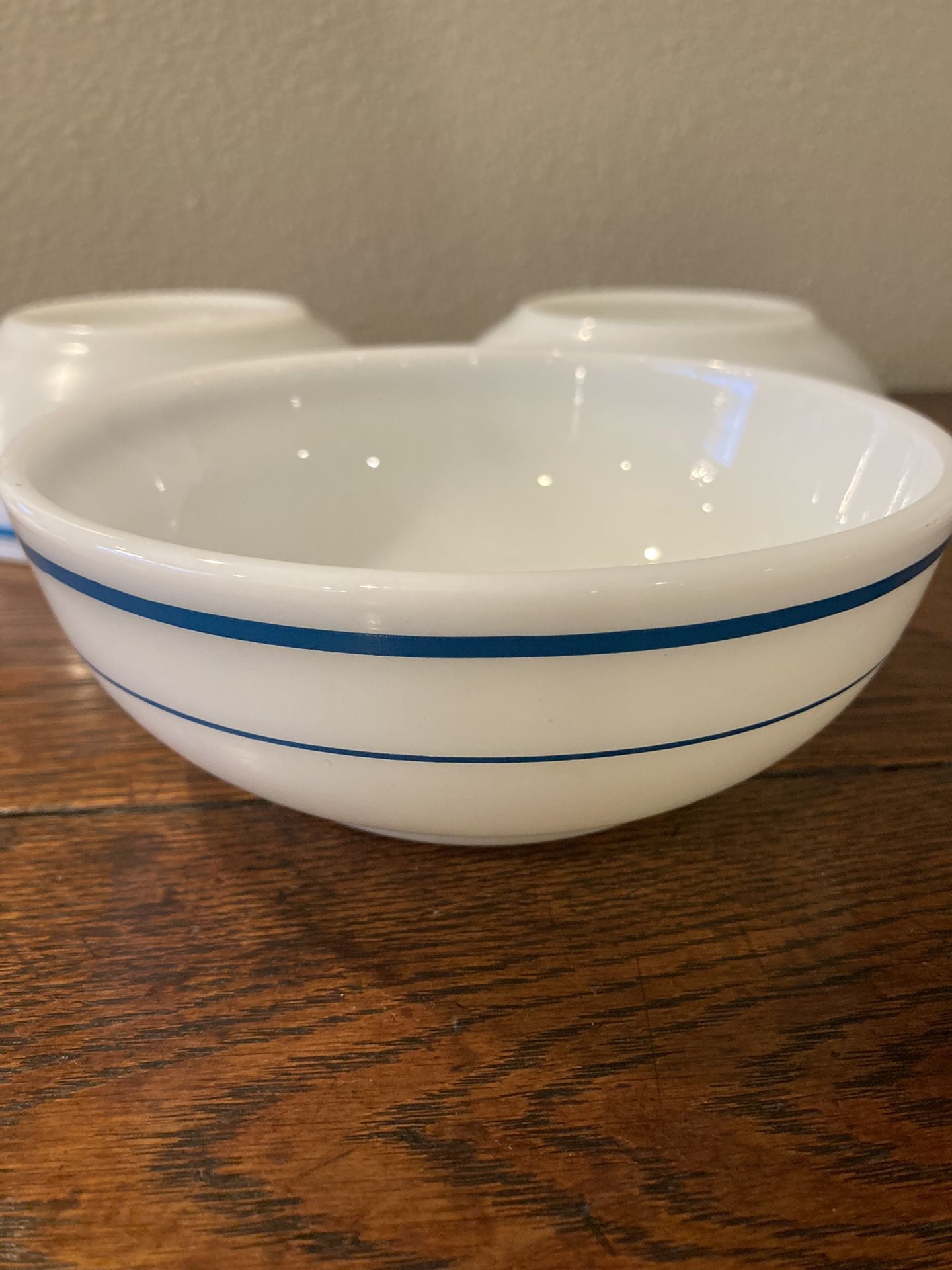 Vintage PYREX Blue Banded Cereal Bowls