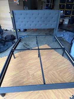 Upholstered queen size bed - priced to sell fast