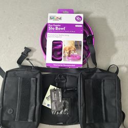 NEW Dog Harness And Dog Slow Feeding Bowl 