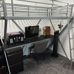 Loft Style Bunk Bed w/ desk . Twin Size