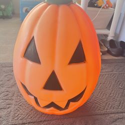 2 Jacko Lantern Blow Molds With Working Plug In Light