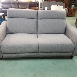 Gray Fabric Electric Recliner Sofas