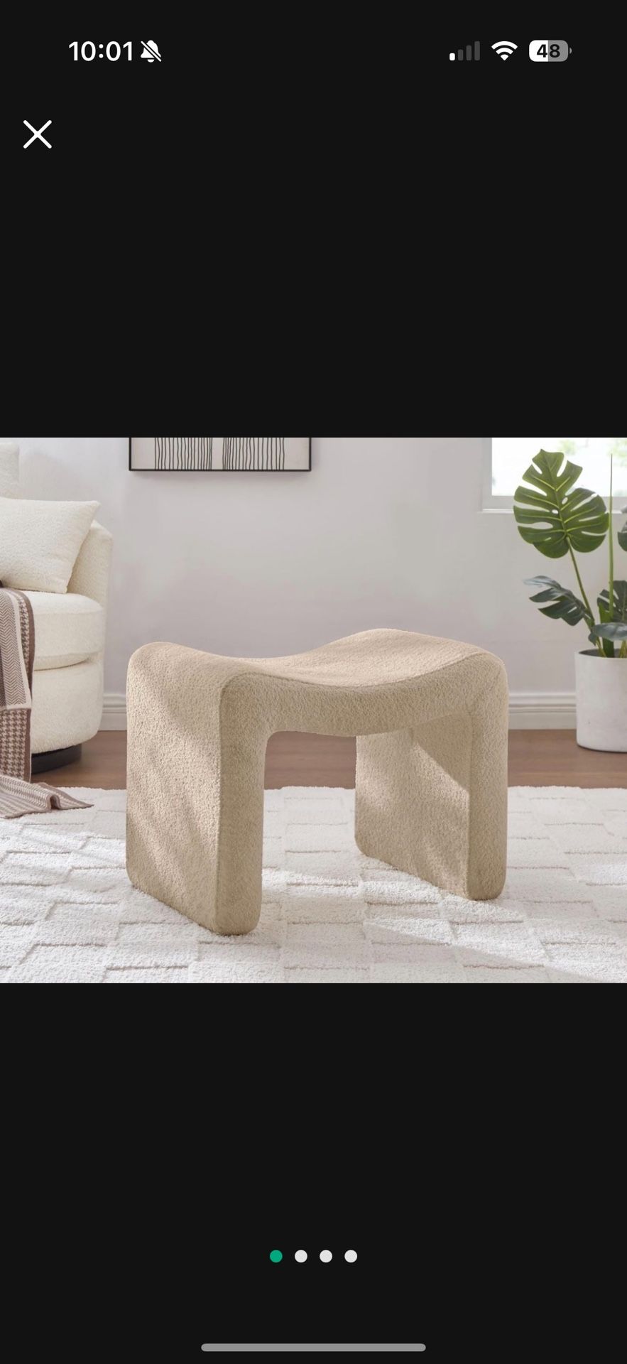 Small Footstool Ottoman - Perfect Look - NEW