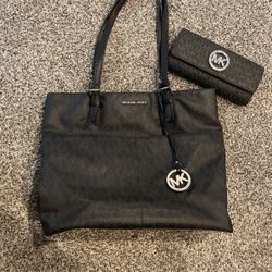 Black MK Monogram Purse With Matching Wallet