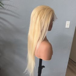 Blond human hair lace front wig