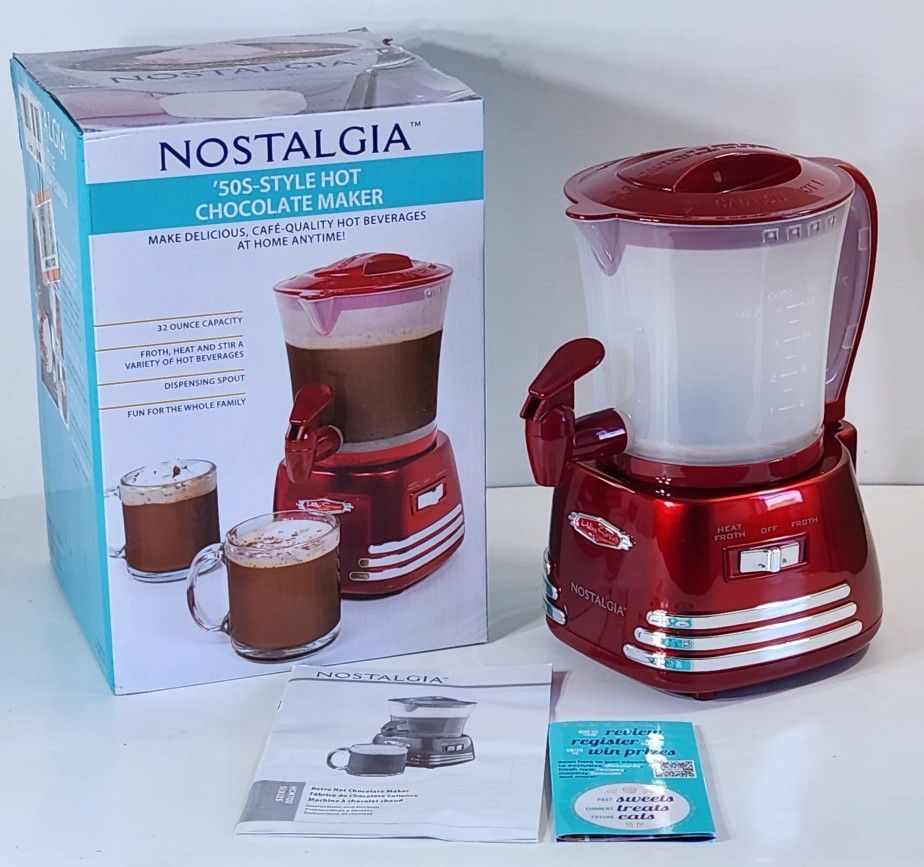 Nostalgia Retro Frother and Hot Chocolate Maker and Dispenser #1074