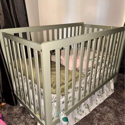 Sage Green Baby Crib 