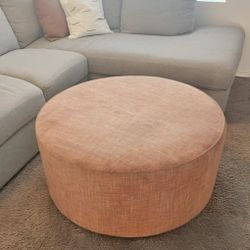 Almanza Round Oversized Accent Ottoman (Read the info first)
