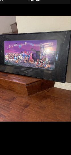 Walt Disney Characters Framed Art Poster Animation Quote 33.5x18 Read