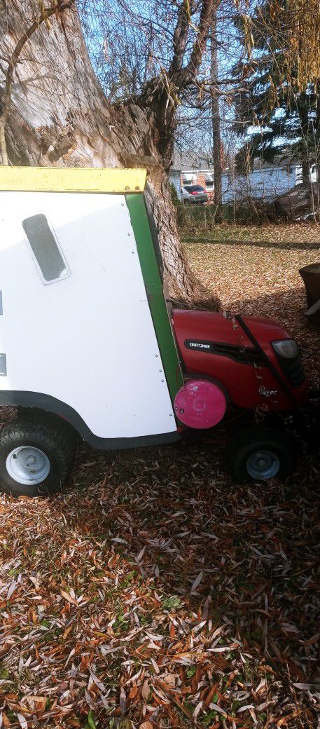  Snow Tractor With With Snow Thrower Attached 
