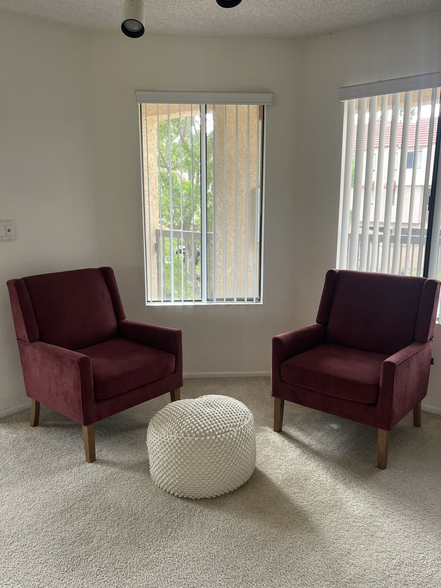 Two Red Chairs for Living Room or Study Space