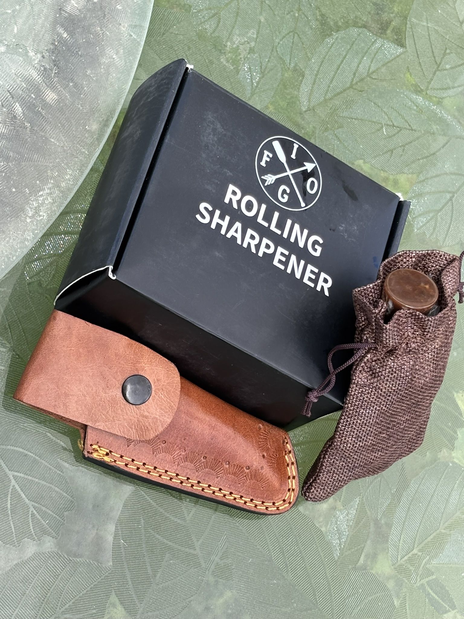 🔥 Premium Rolling Knife Sharpener Set + Handcrafted Knife & Leather Sheath (Brand New, Pre-Oiled) 🔥