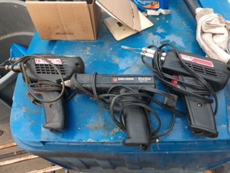 Two weller soldering iron and one black and decker glue gun