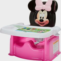 Booster Chair: Disney's Minnie Mouse Booster Feeding Chair with Removable Tray, by the First Years 