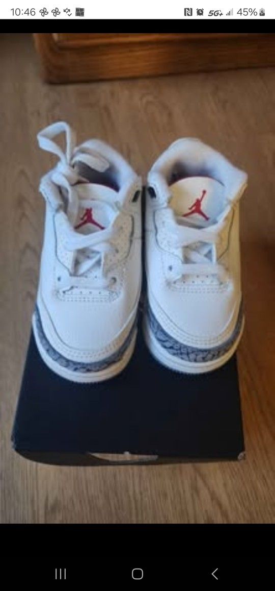 New Jordan 3 Retro White Cement Reimagined toddler 5c