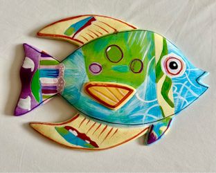 Resin Hand-Painted Tropical Fish Wall Decor