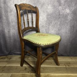 Adorable Victorian Vintage Stitched Rose Chair 