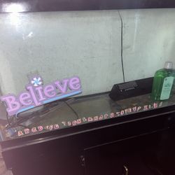 75 Gallon Fish Tank With Air Bubble Pump With Storage