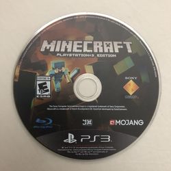 PS3 Minecraft Playstation 3 Edition Video Game Disc by Mojang