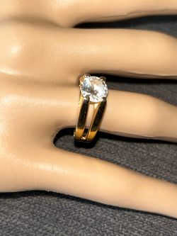 Vintage CZ 18k G plated ( crystal ) costume ring