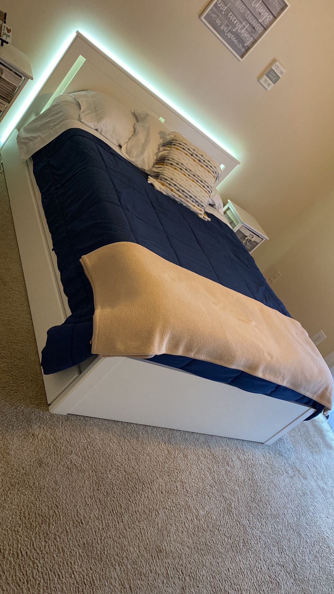 Queen White Storage Bed