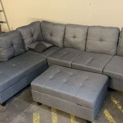 BRAND NEW SECTIONAL COUCH WITH OTTOMAN INCLUDED