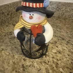Vintage Snowman Candle Cover 