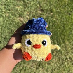 Crochet Chick In Blueberry Hat