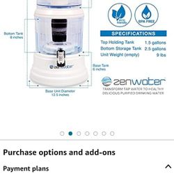 Zen Water Countertop Filtration & Purification System 4 Gallon 