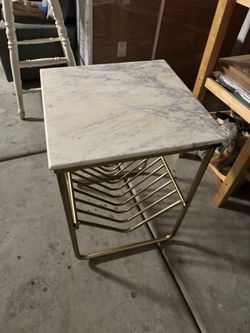 Marble and gold side table