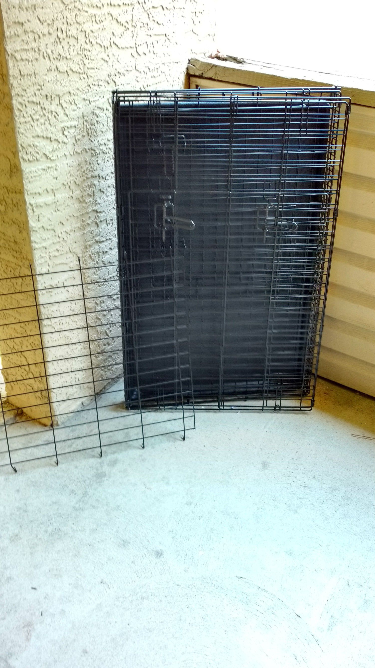 36 in double door folding large dog crate with divider