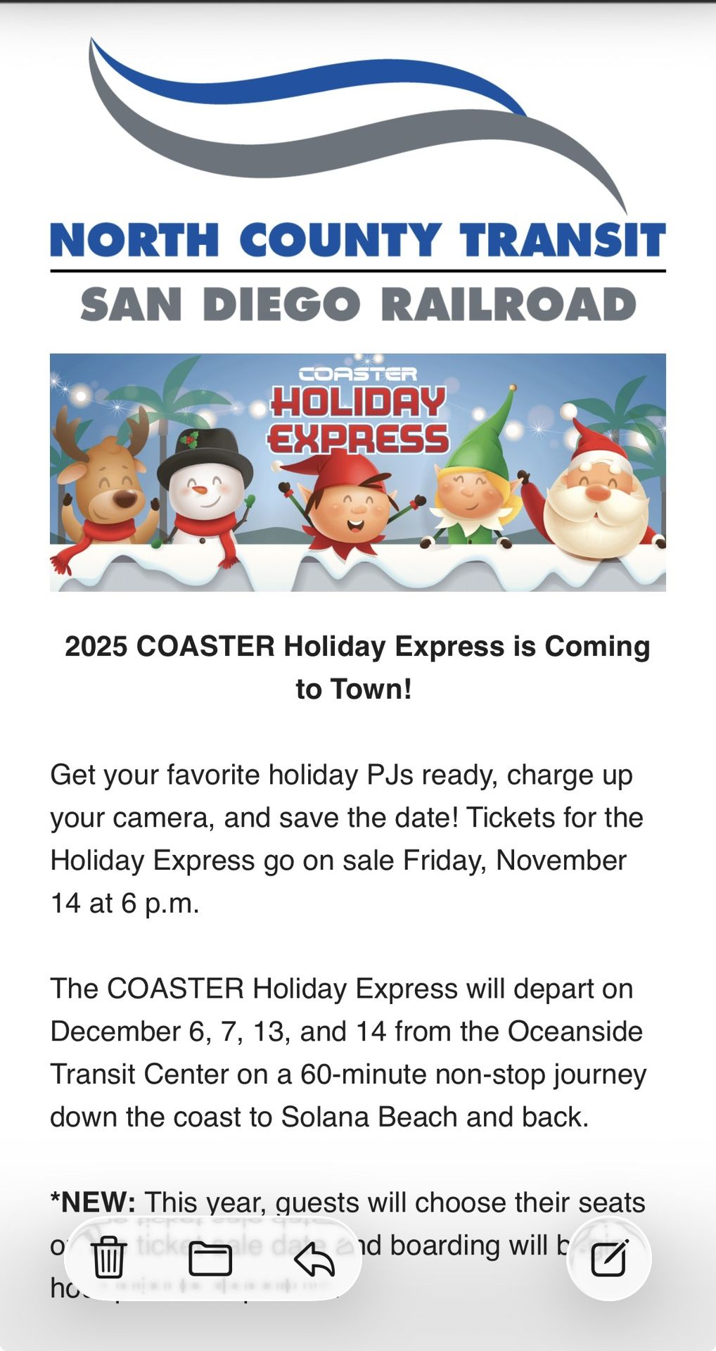 3 Coaster Holiday Express Tickets Saturday Dec 13th 5pm