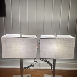 21" Touch Lamps with 2 USB & AC Outlets, 3-Way Dimmable Bedside Table Lamps Set of 2