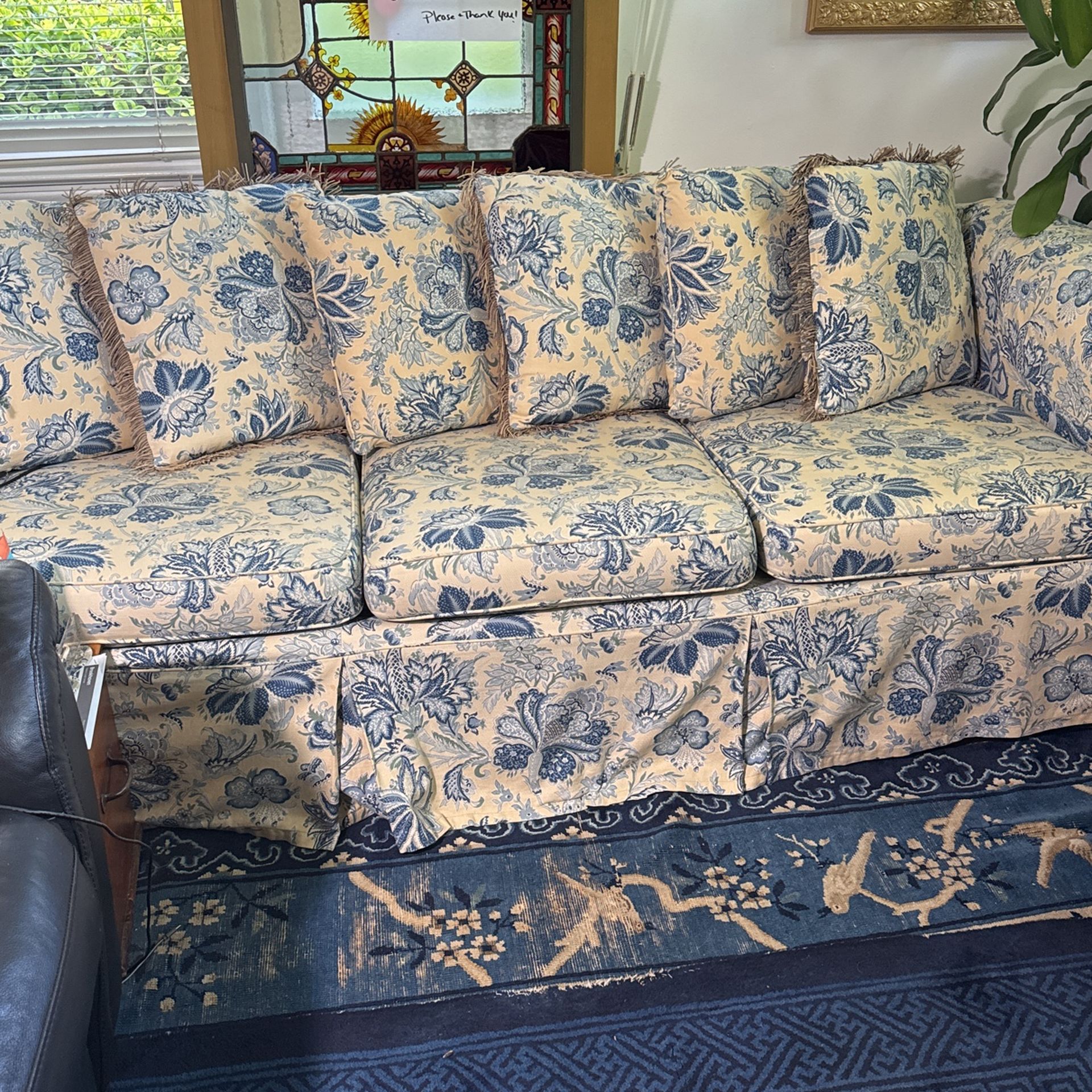 Beautiful 96 inch Slipcovered Sofa