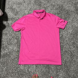 Nike Hot Pink Preppy Golf Casual dri fit polo Shirt  Large