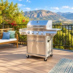 Nexgrill 4-Burner Gas Grill with Side Burner