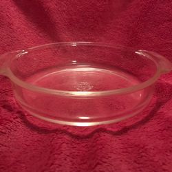 Vintage Fire King #450 Clear Glass 8” Cake Pie Casserole Baking Serving Dish