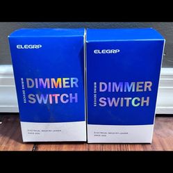 ELEGRP Rotary Dimmer Switch, Single Pole/3-Way, White/Ivory/Almond (2-Pack)