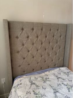 Grey headboard and frame